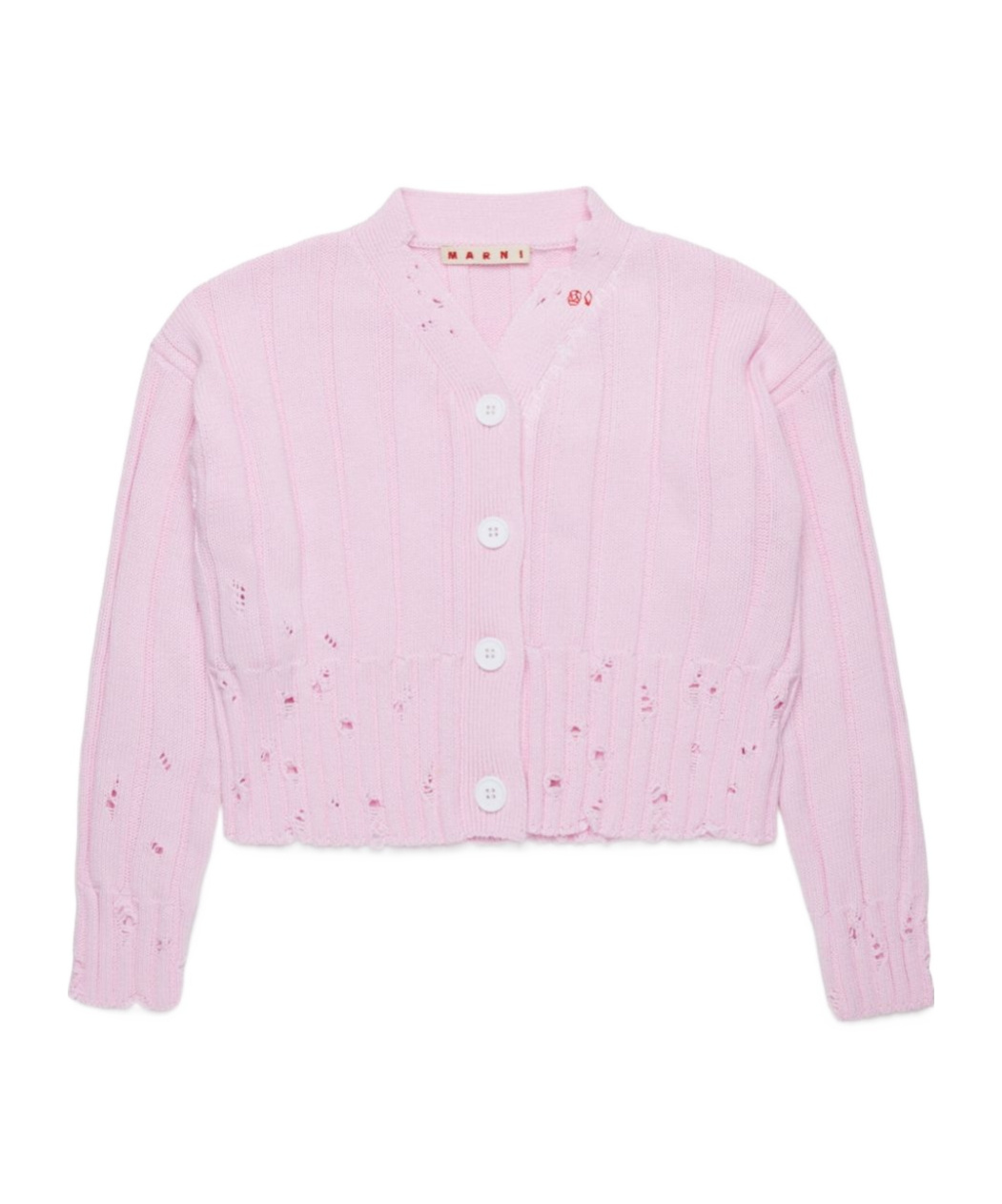 Marni Distressed Cardigan In Pink
