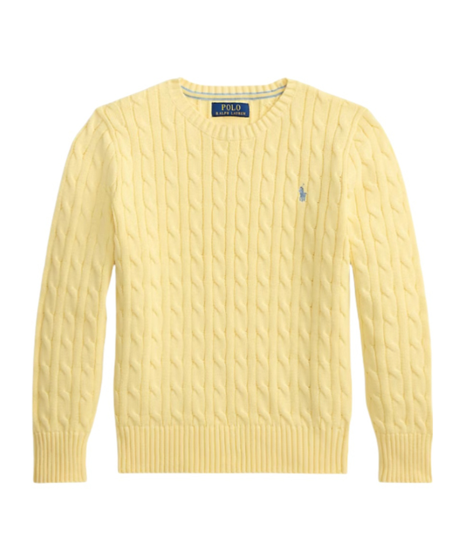 Polo Ralph Lauren Kids Logo-Embroidered Cable-Knit Crewneck Jumper