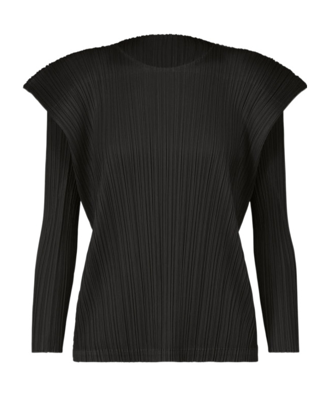 Issey Miyake Womens Black September Long-sleeve Knitted Top In Black