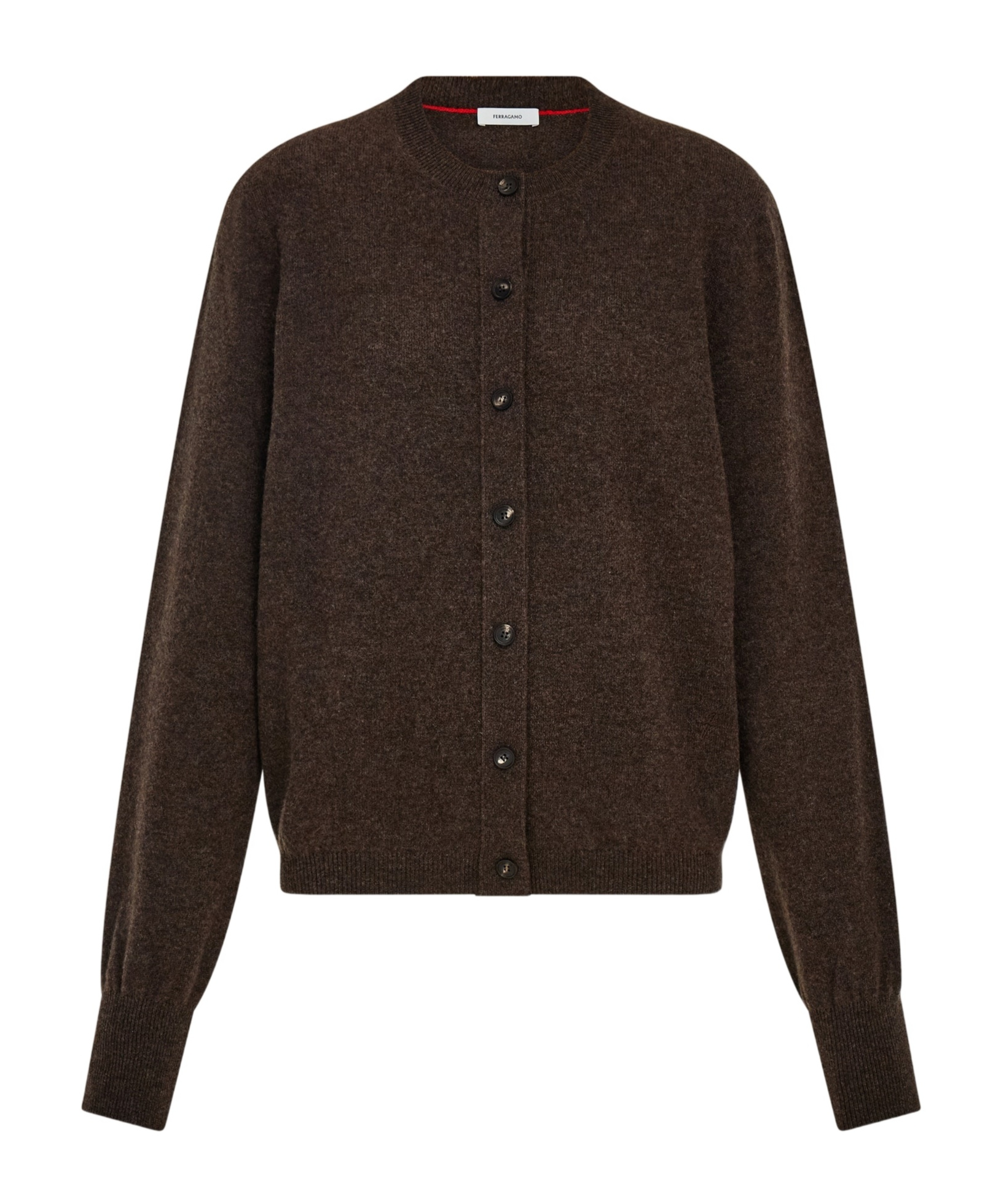 Ferragamo Crew Neck Wool Blend Cardigan