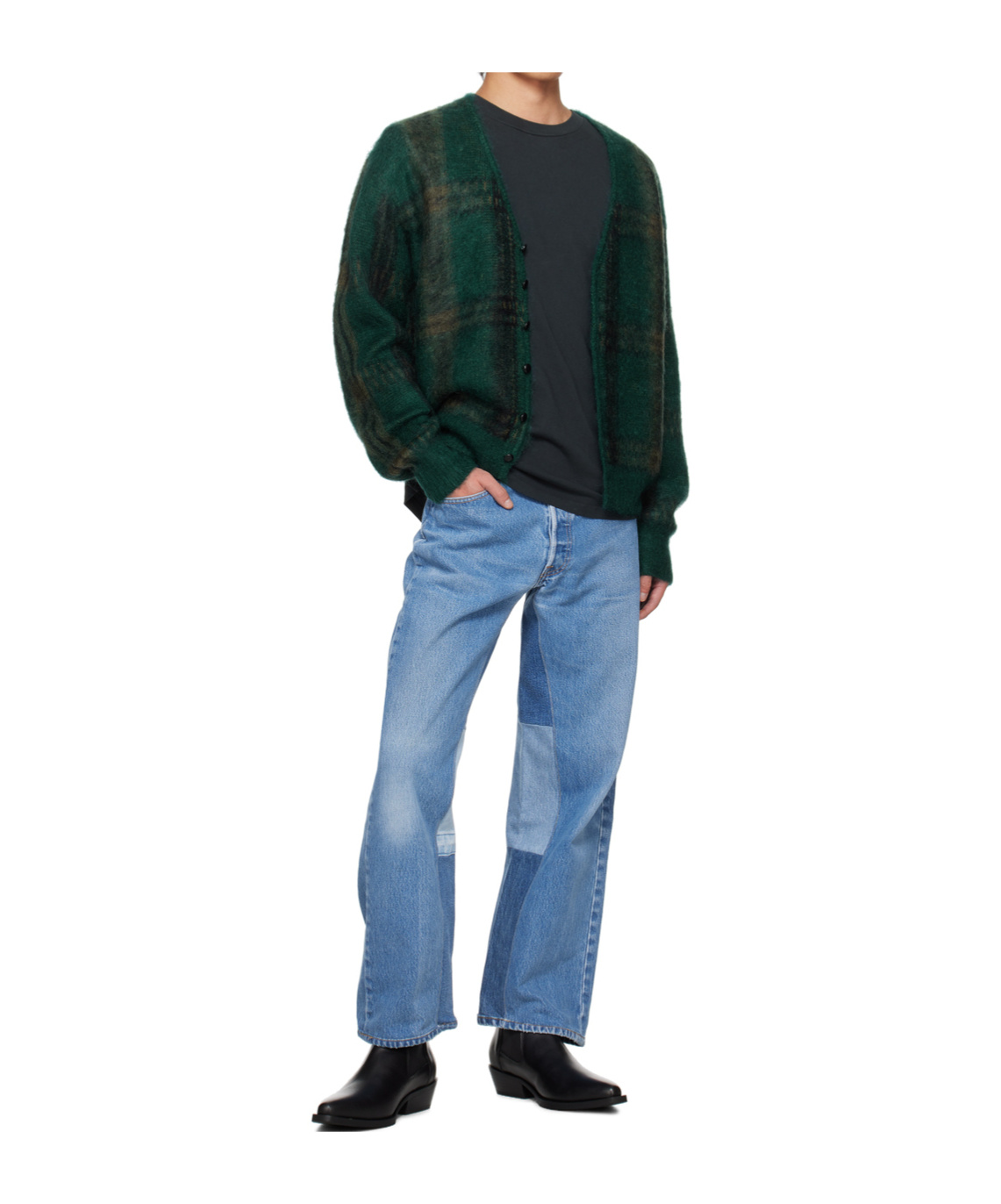 Re/done Jacquard Check Pattern Sweater