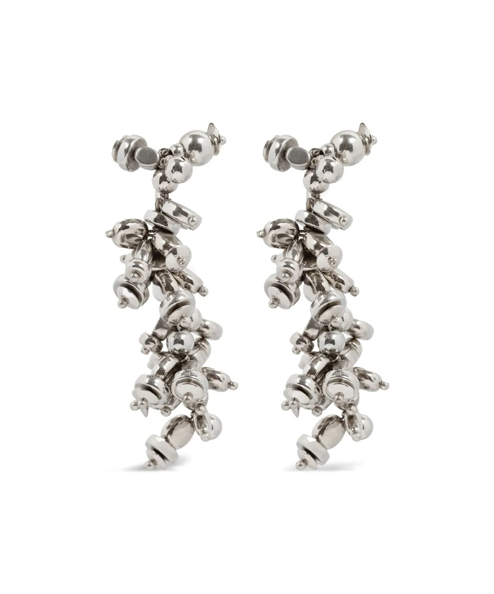 Dries Van Noten Bead-embellished Earrings In Gray