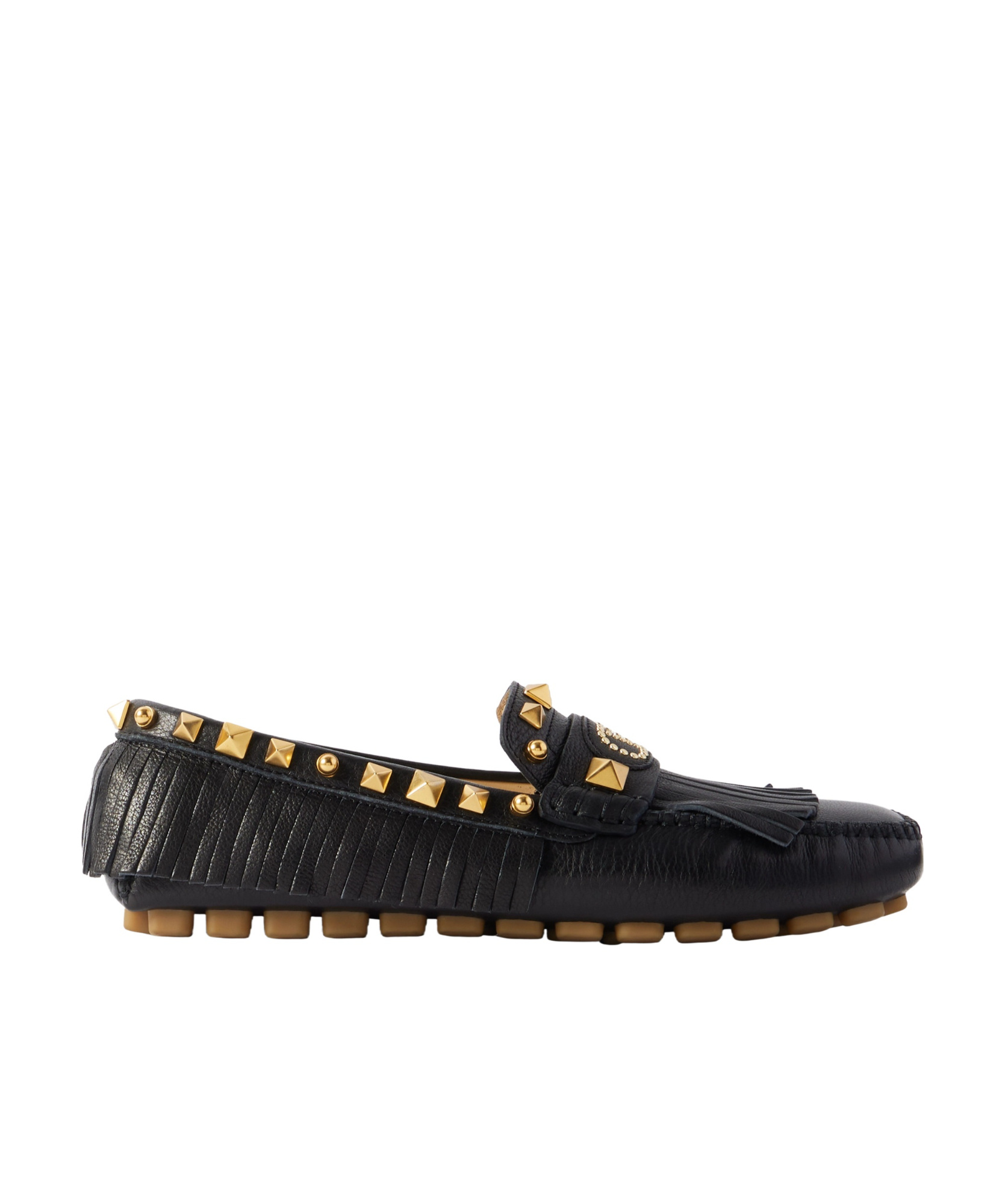 Valentino Stud-embellished Loafers In Black