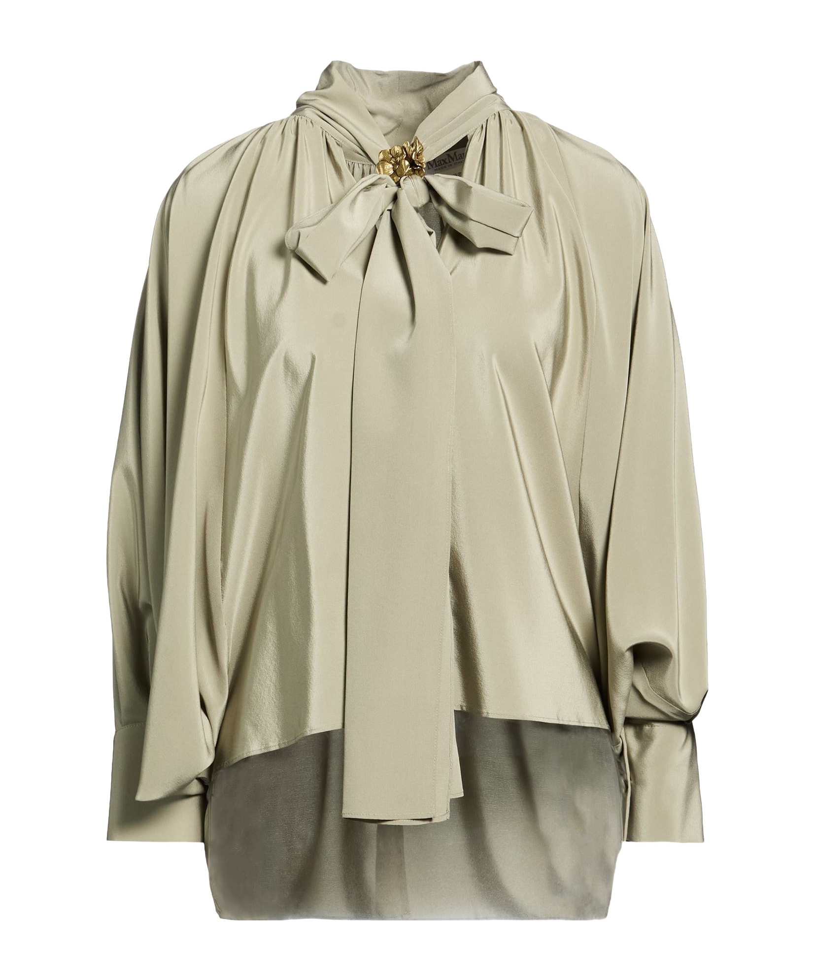 Max Mara Bow Blouse In Green