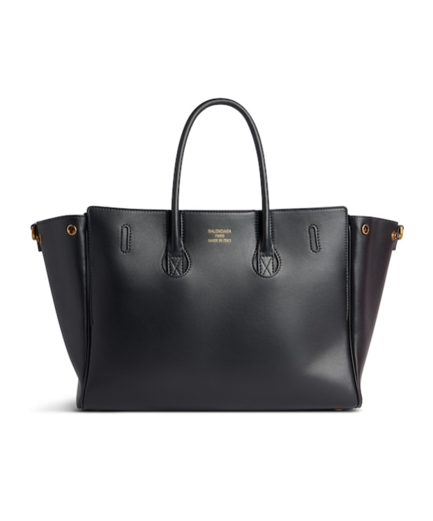 Balenciaga Women Black Leather Small Carry All Bel Air Shopping Bag In Black