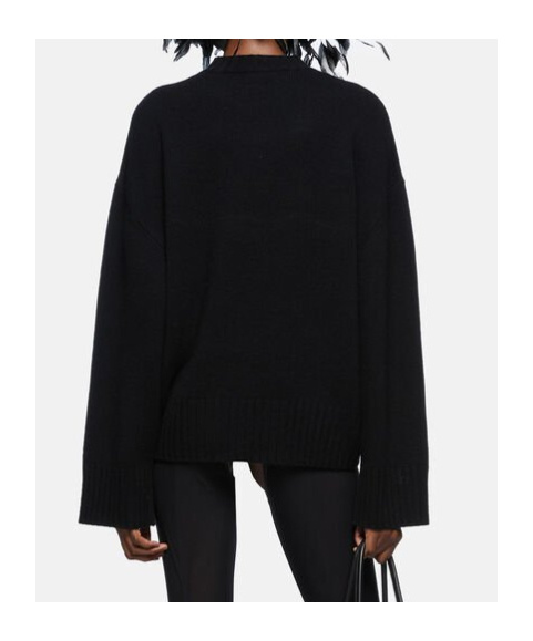 Attico Black Oversize Sweater In Wool And Cashmere Woman In Black