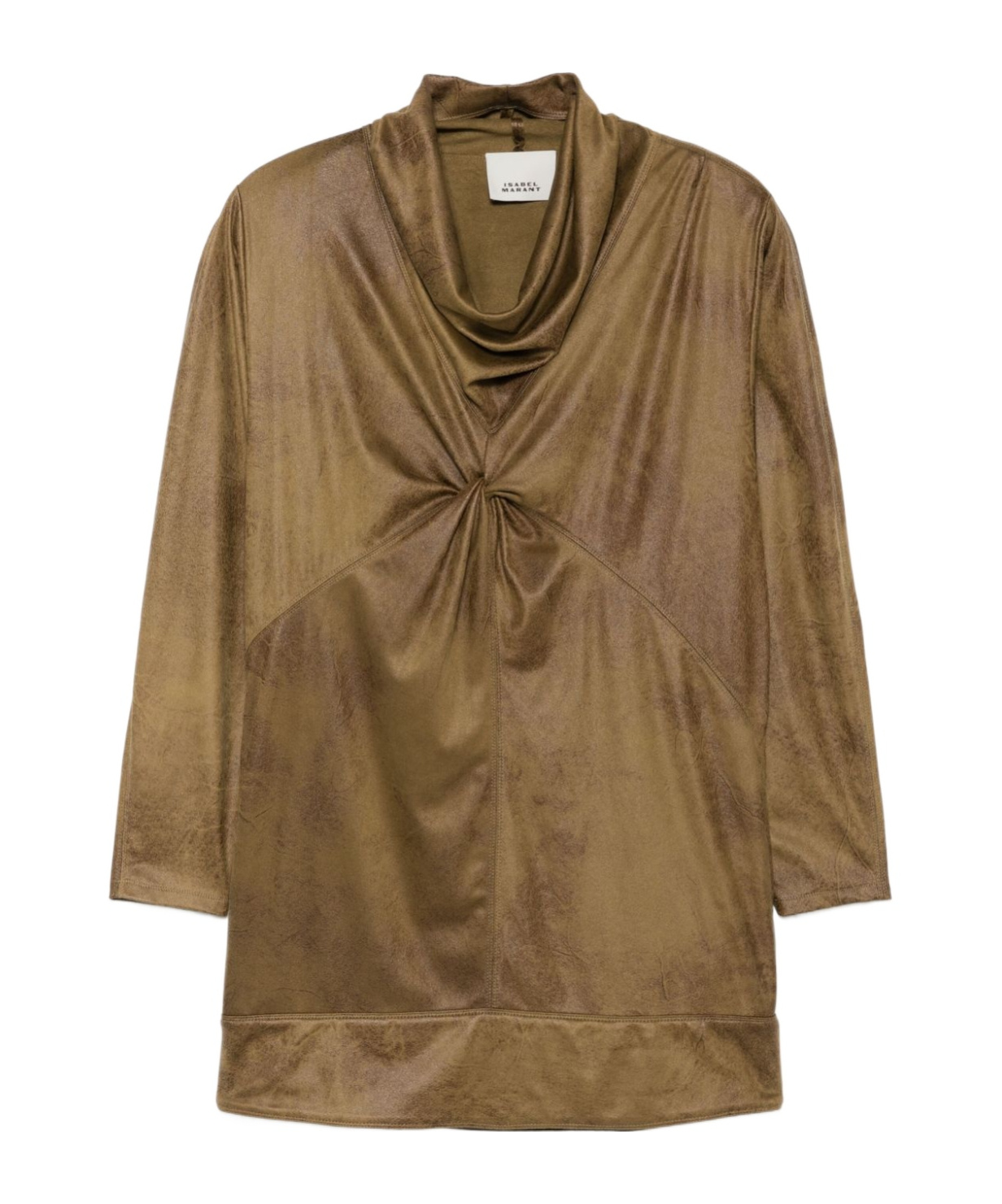 Isabel Marant Draped Neckline Knotted Detail Mini Dress In Brown