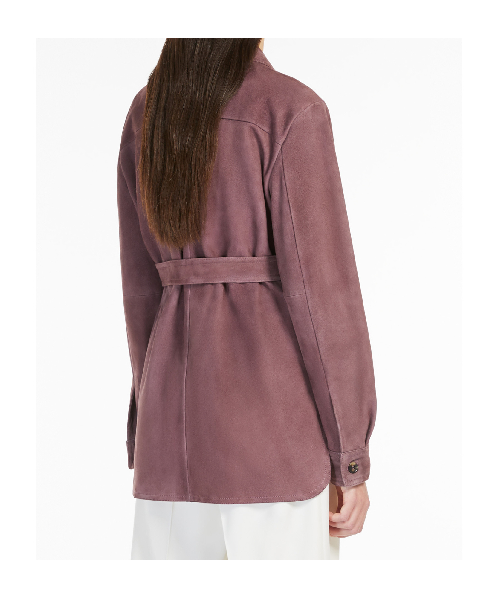 Max Mara Robe Silhouette Leather Jacket In Red