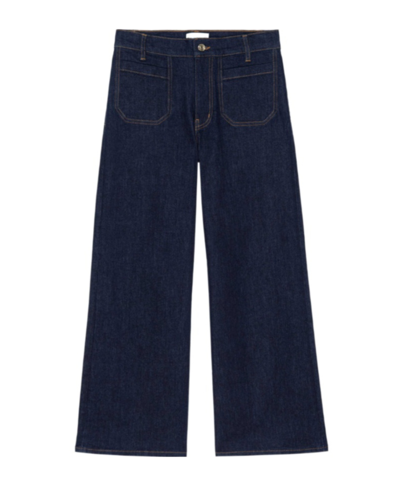 Frame Wide Leg Jeans In Blue