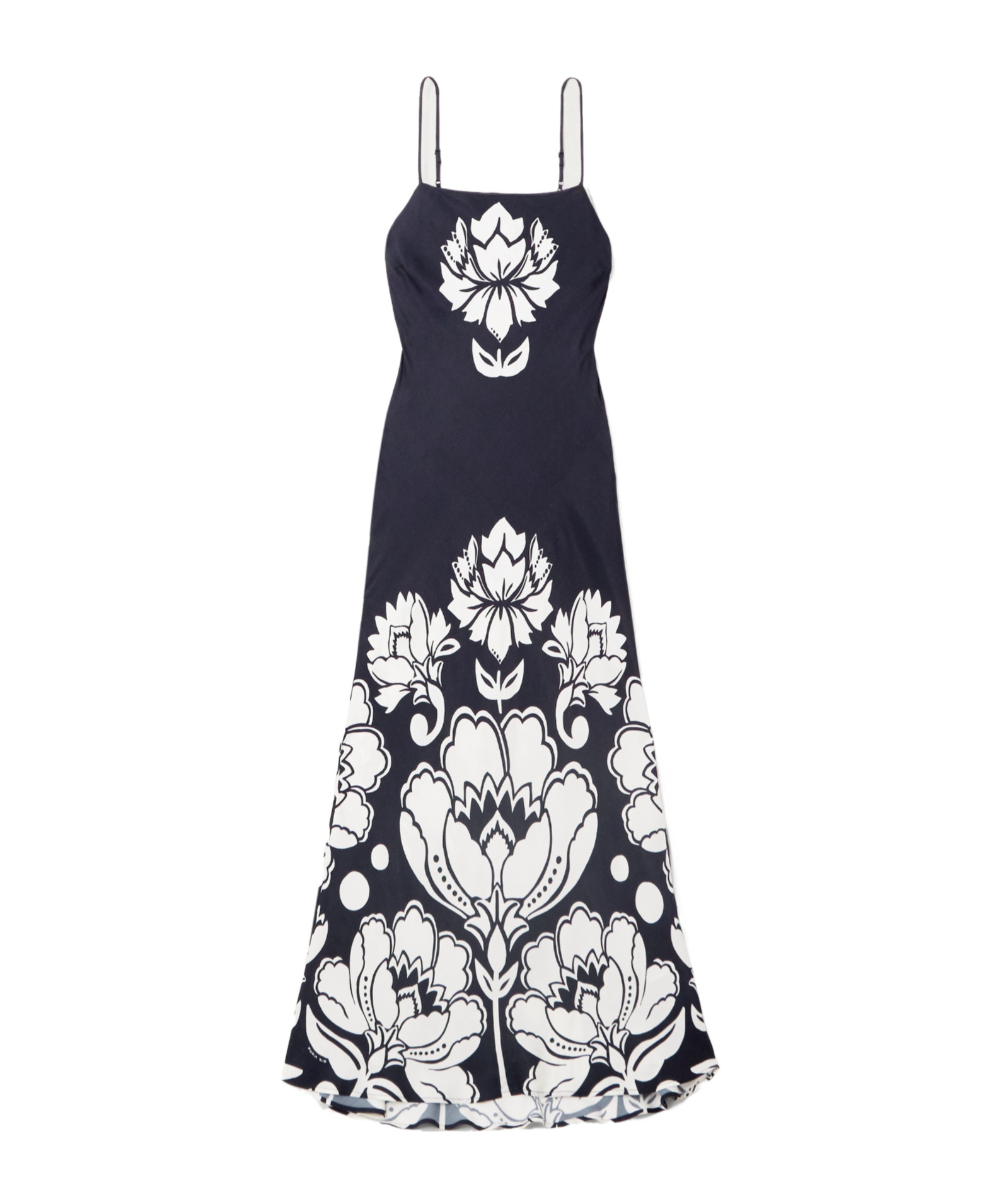 Farm Rio Suspender Dress In Black