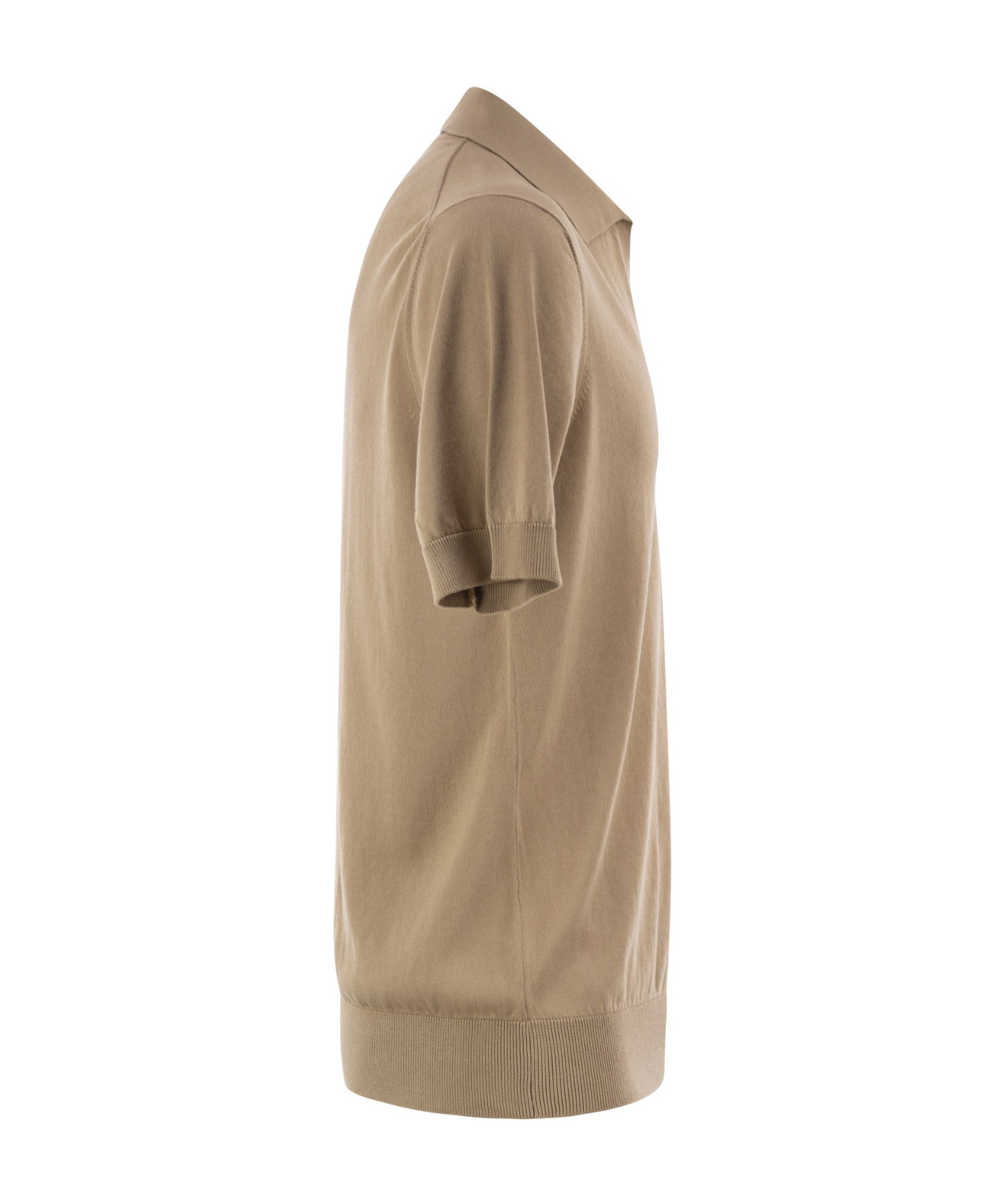Peserico Polo Shirt In Pure Cotton Yarn In Brown