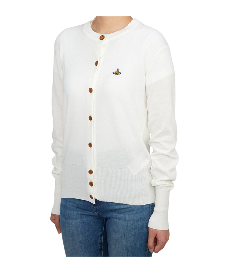 Shop Vivienne Westwood Long-sleeved Knitted Cardigan In White