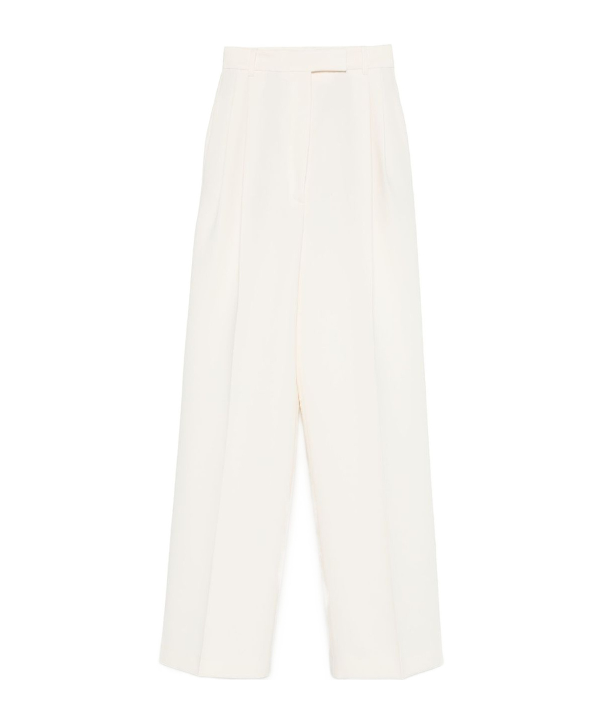 Rohe High-waisted Pleated Casual Pants In White