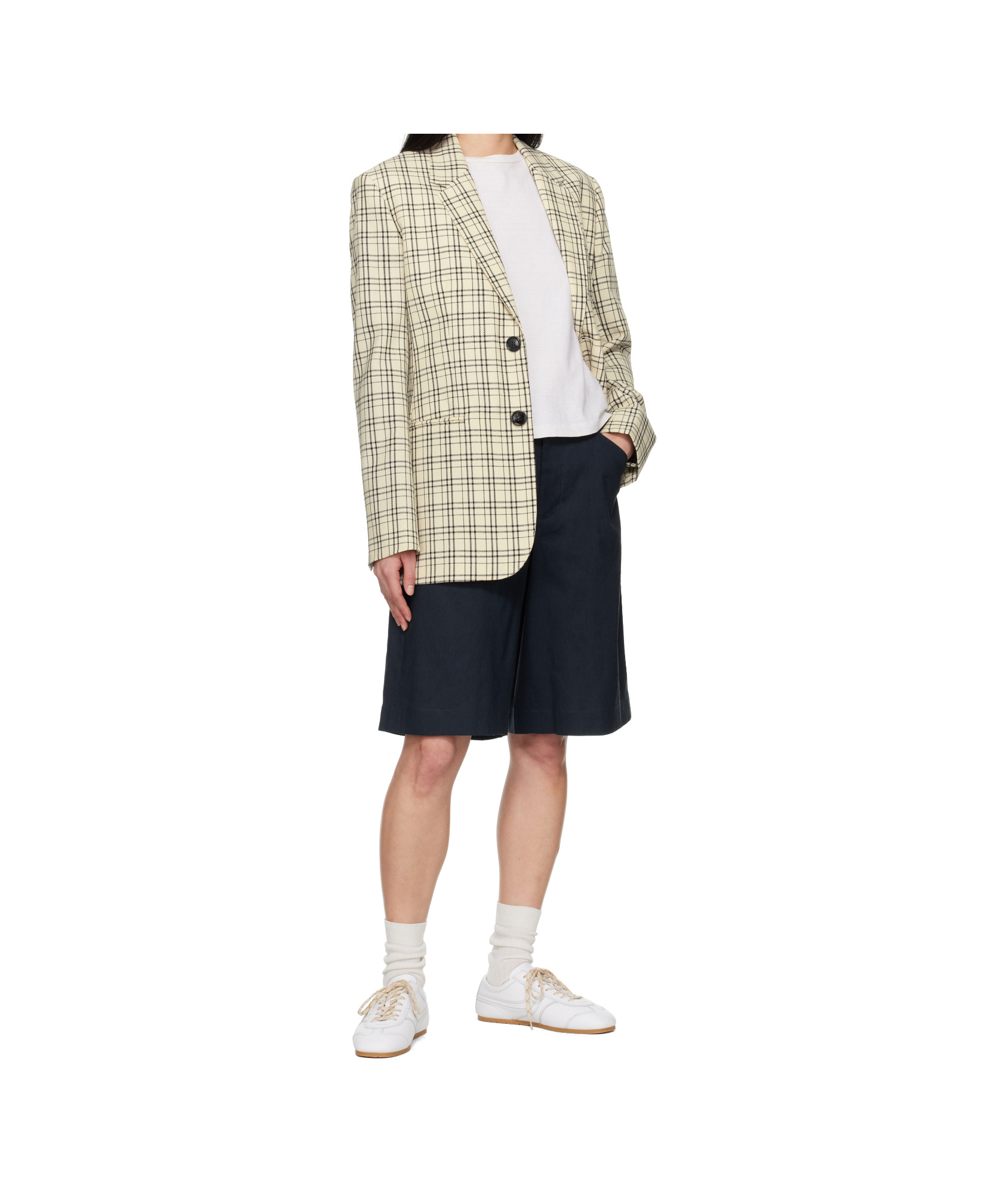 Rag & Bone Navy Banks Linen-blend Shorts In Navy Blue