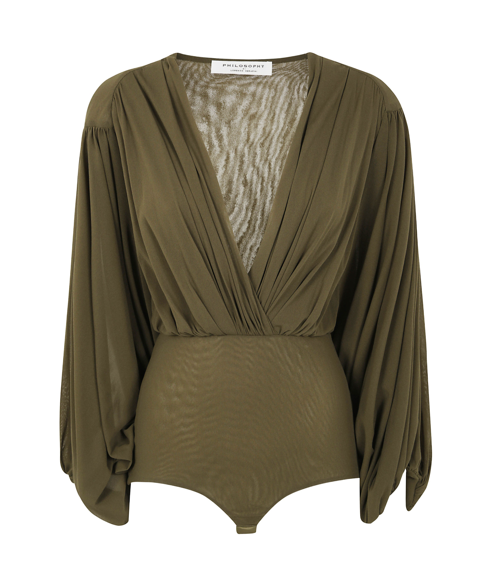 Shop Philosophy Di Lorenzo Serafini Wide-sleeves Bodysuit In Brown
