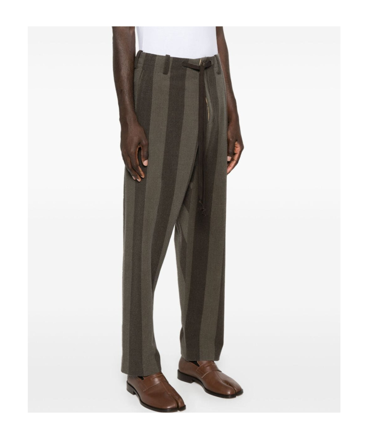 Uma Wang Belt-loop Casual Pants In Black