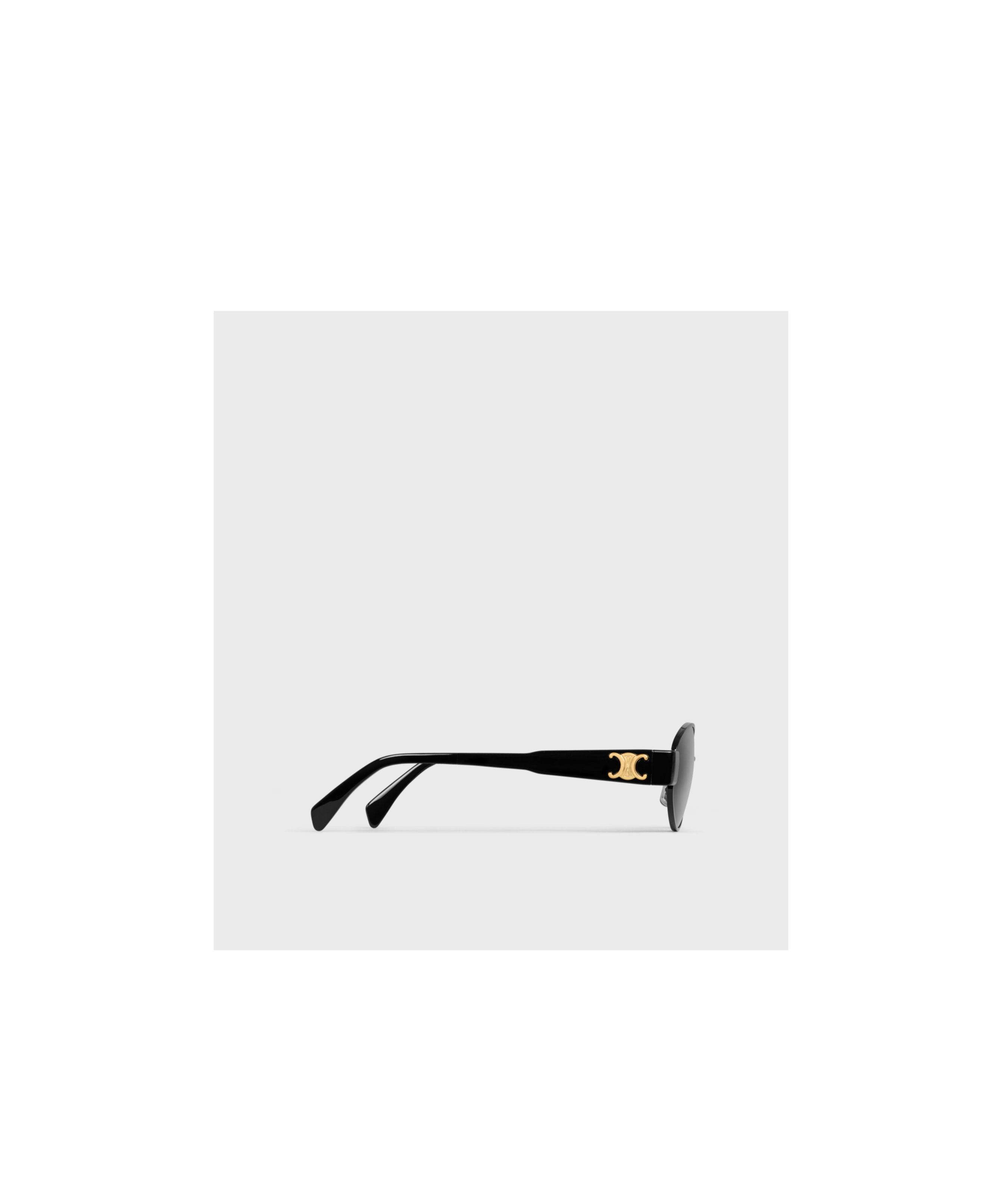 Celine Cl40235u Metal Triomphe 01a Nero Sunglasses In Black/smoky