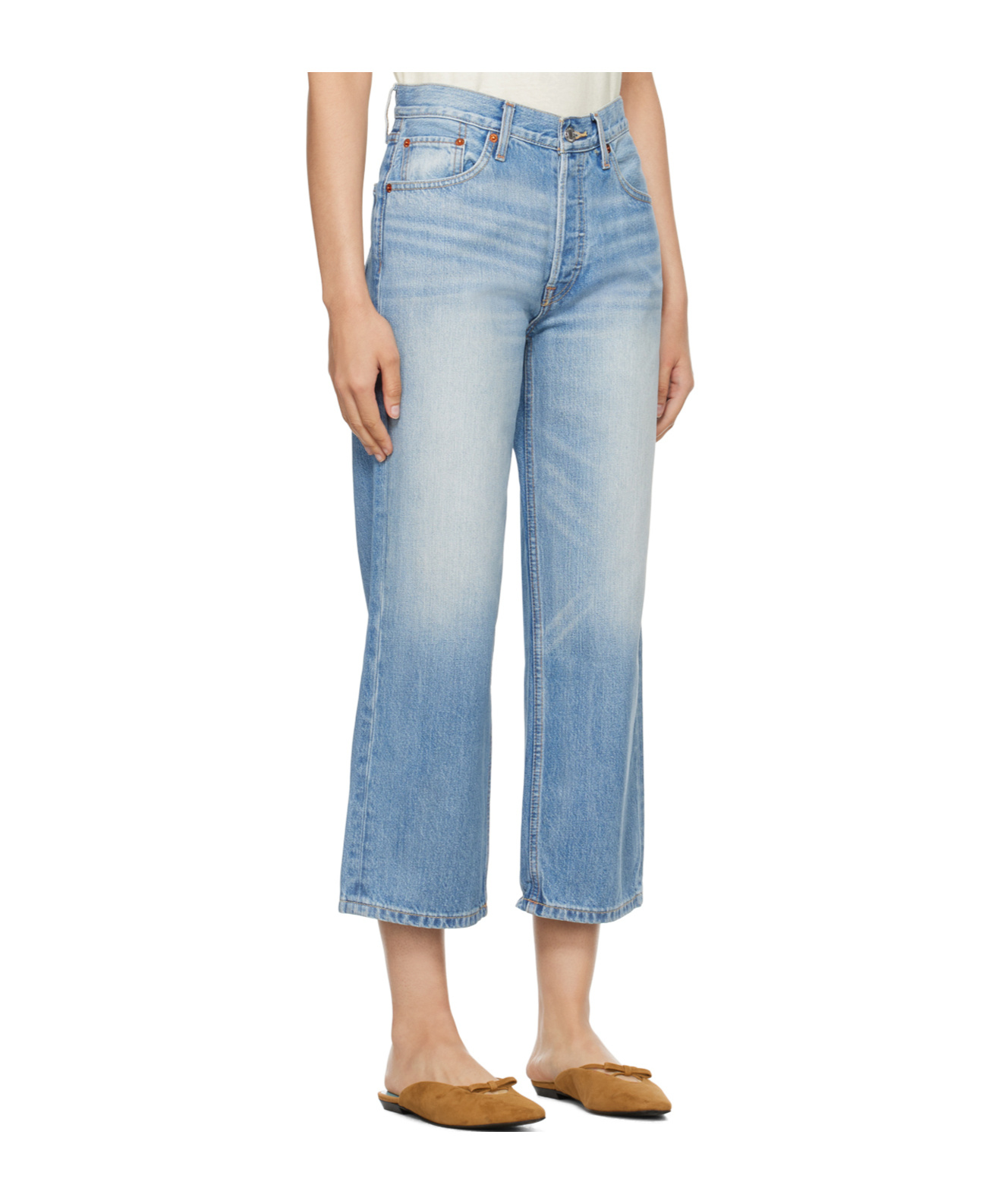 Re/done Belt-loop Jeans In Blue