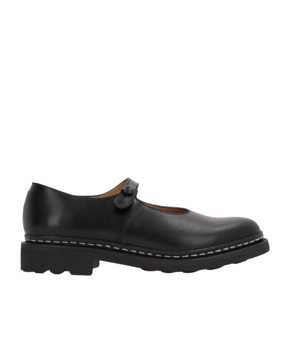 Shop Comme Des Garçons Round Head Mary Jane Shoes In Black