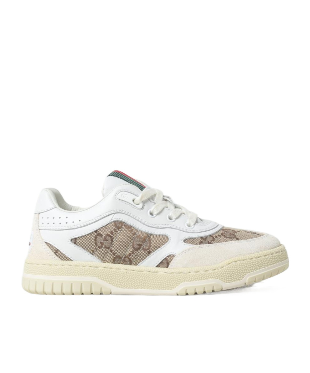 Shop Gucci Round-head Sneakers In White