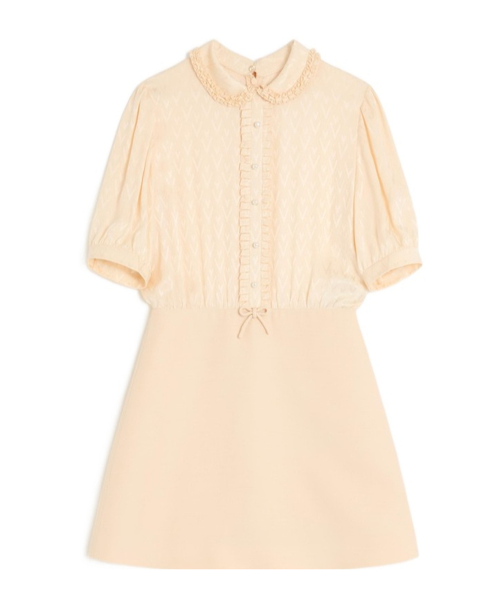 Valentino Women's Crepe Couture Short Dress In Nude