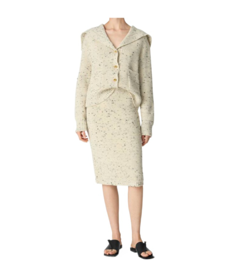 Bottega Veneta Wool English Rib Skirt In White