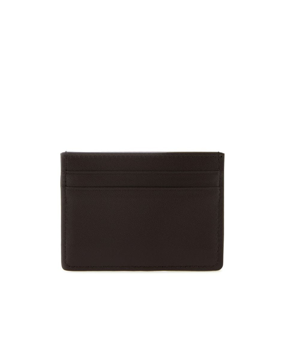 Valentino Iconographe Leather And Toile Card Holder In Black