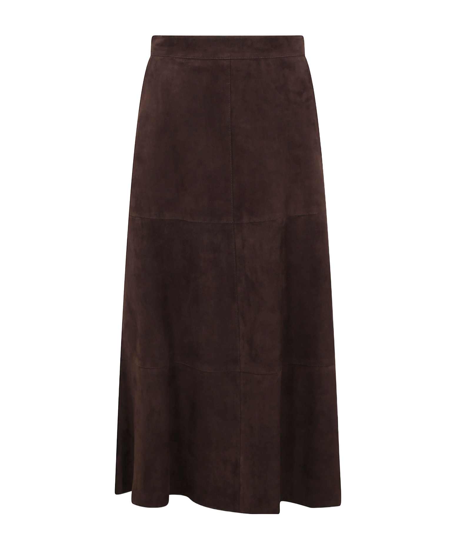 Seventy Suede Paneled Midi Skirt In Brown