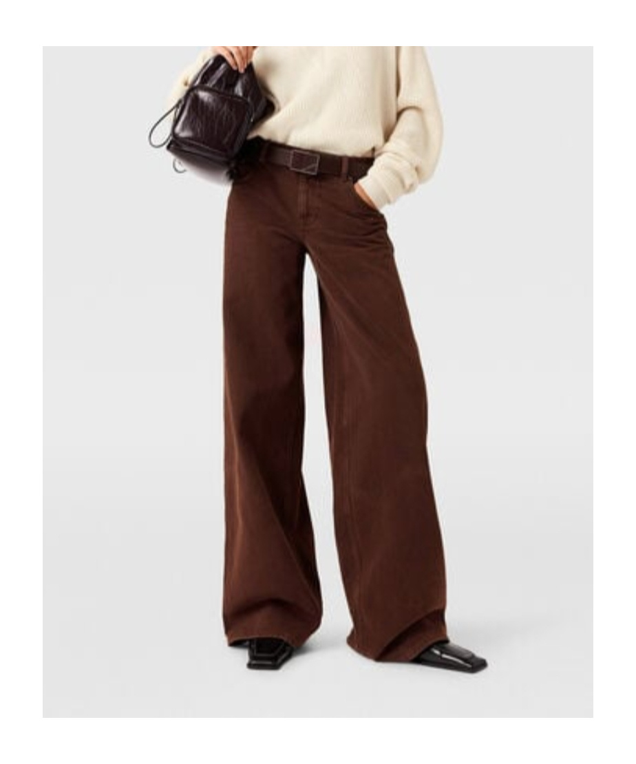 Stella Mccartney Mid-rise Wide-leg Denim Jeans In Brown