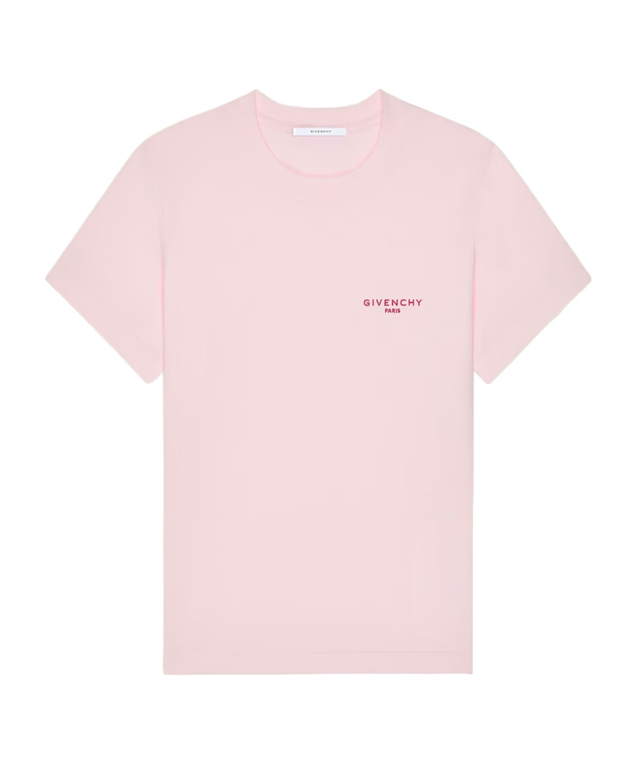 Givenchy Slim T-shirt In Cotton With  Paris Embroidery In Pink