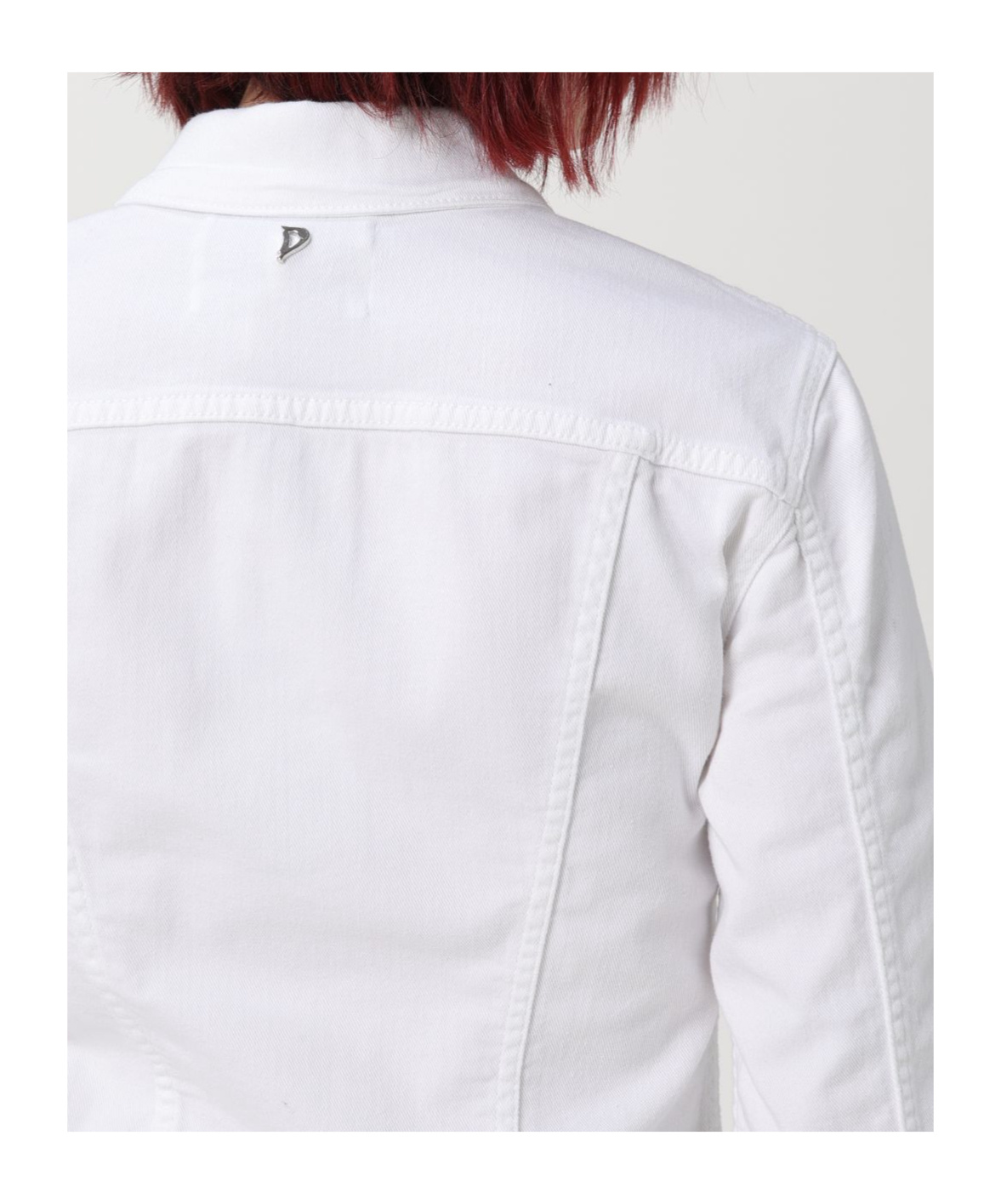 Dondup White Denim Cropped Jacket In White