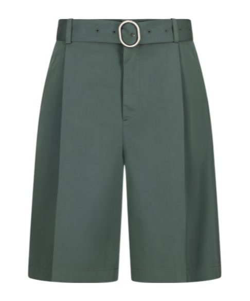 Jil Sander Knee-length Belted Shorts In Green