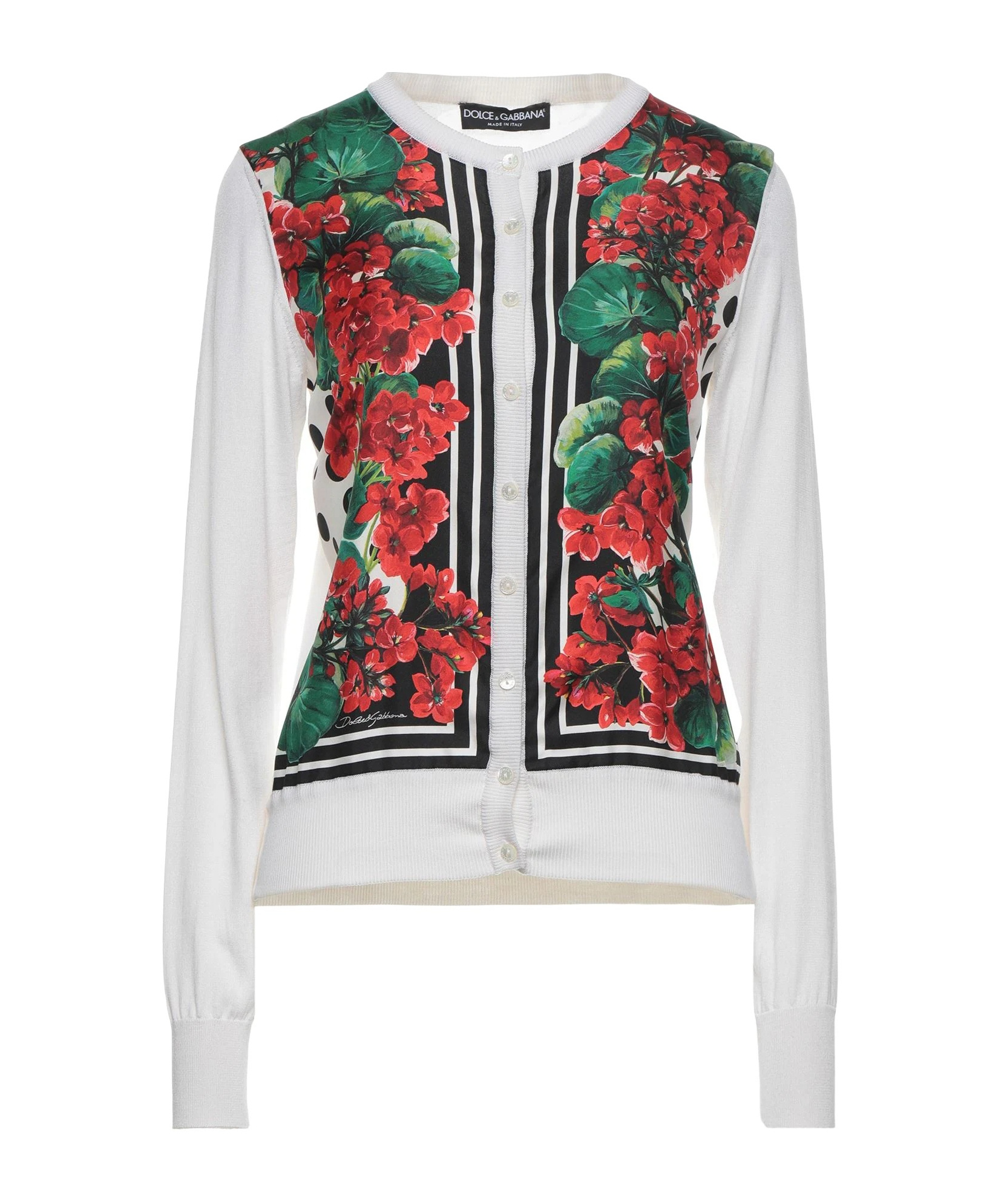 Dolce & Gabbana Print Cardigans In Off White