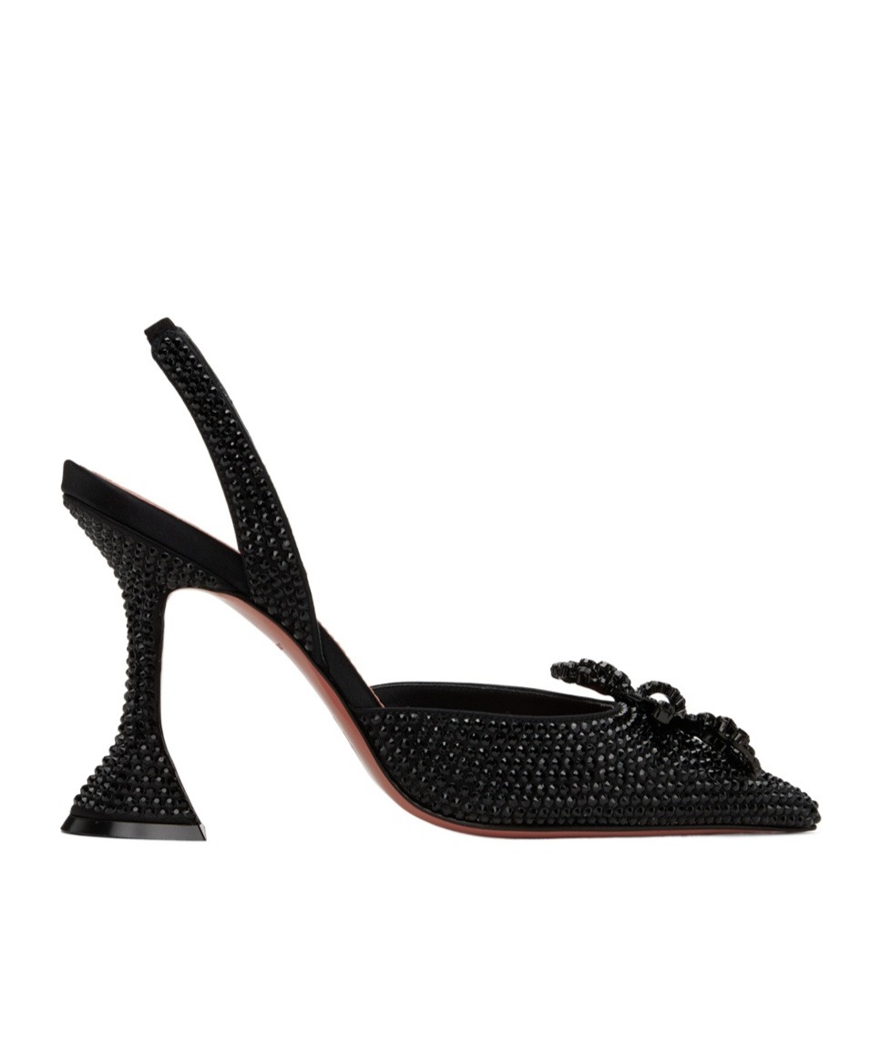 Amina Muaddi Rosie Crystal High Heels In Black