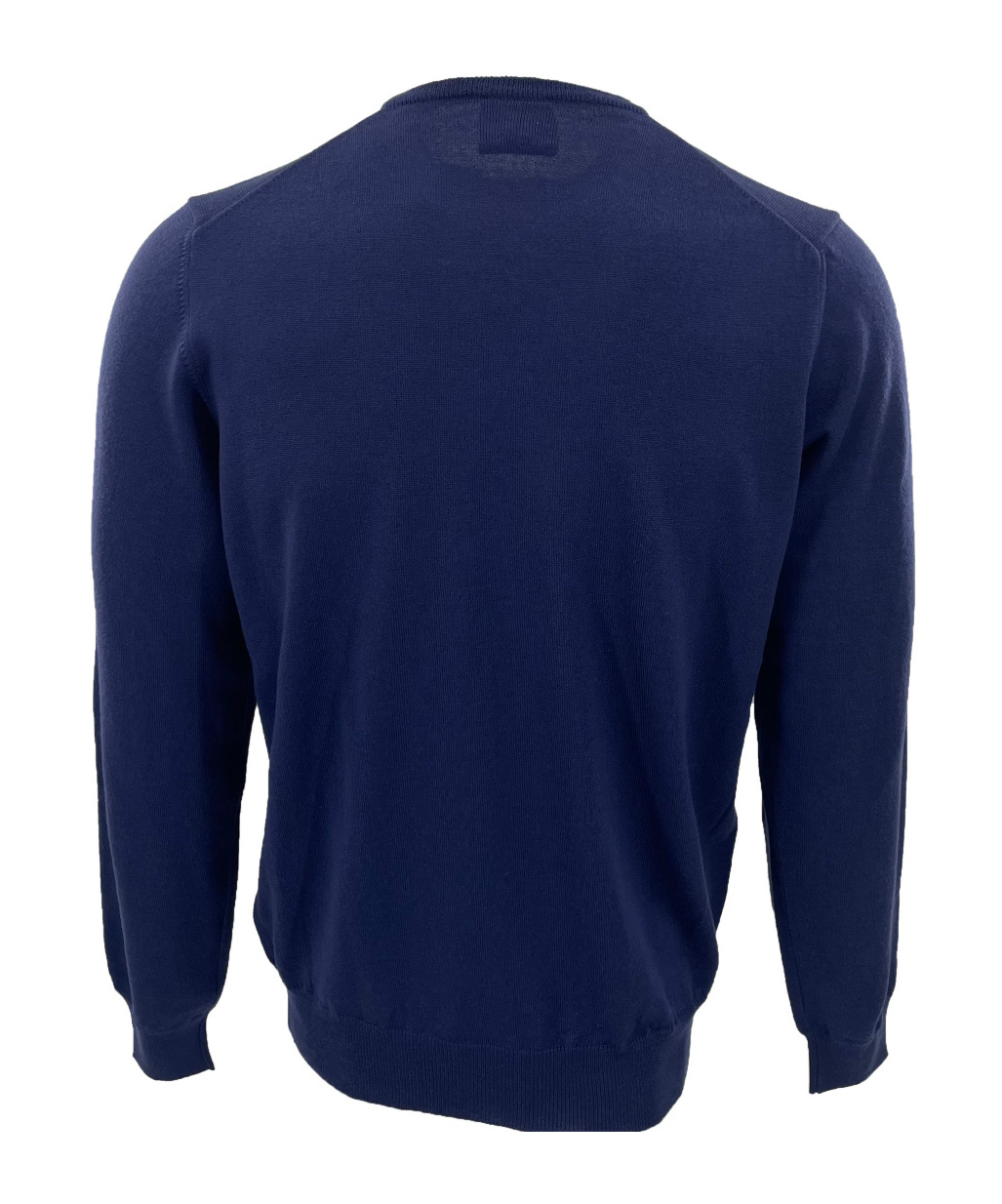 Armani Collezioni Round-neck Long-sleeved Sweater In Blue