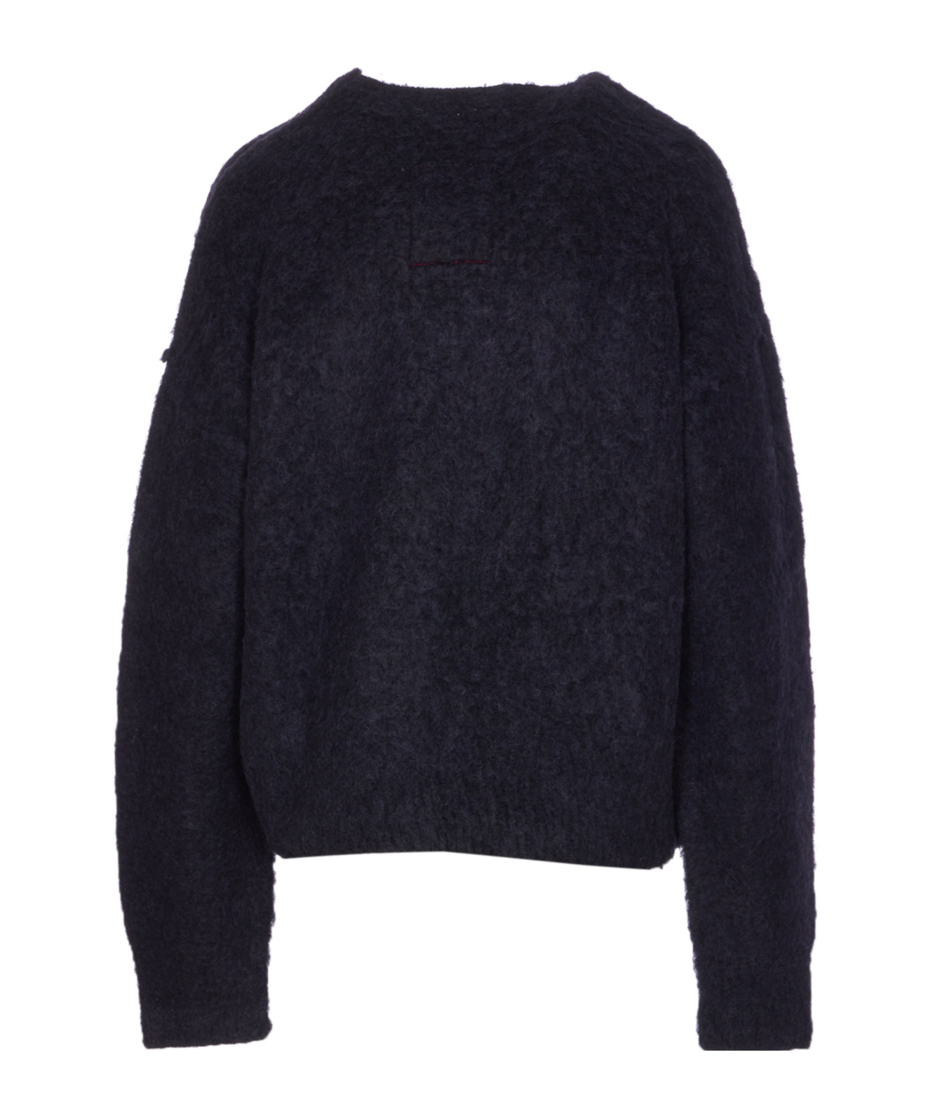 Uma Wang Crewneck Textured Fabric Long Sleeves Sweater In Blue