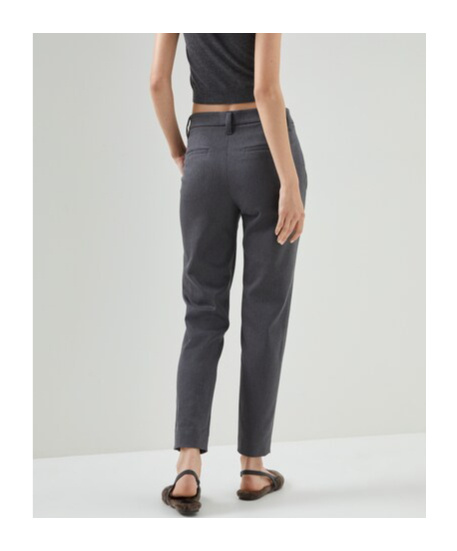 Brunello Cucinelli Tapered-leg Tailored Trousers In Black