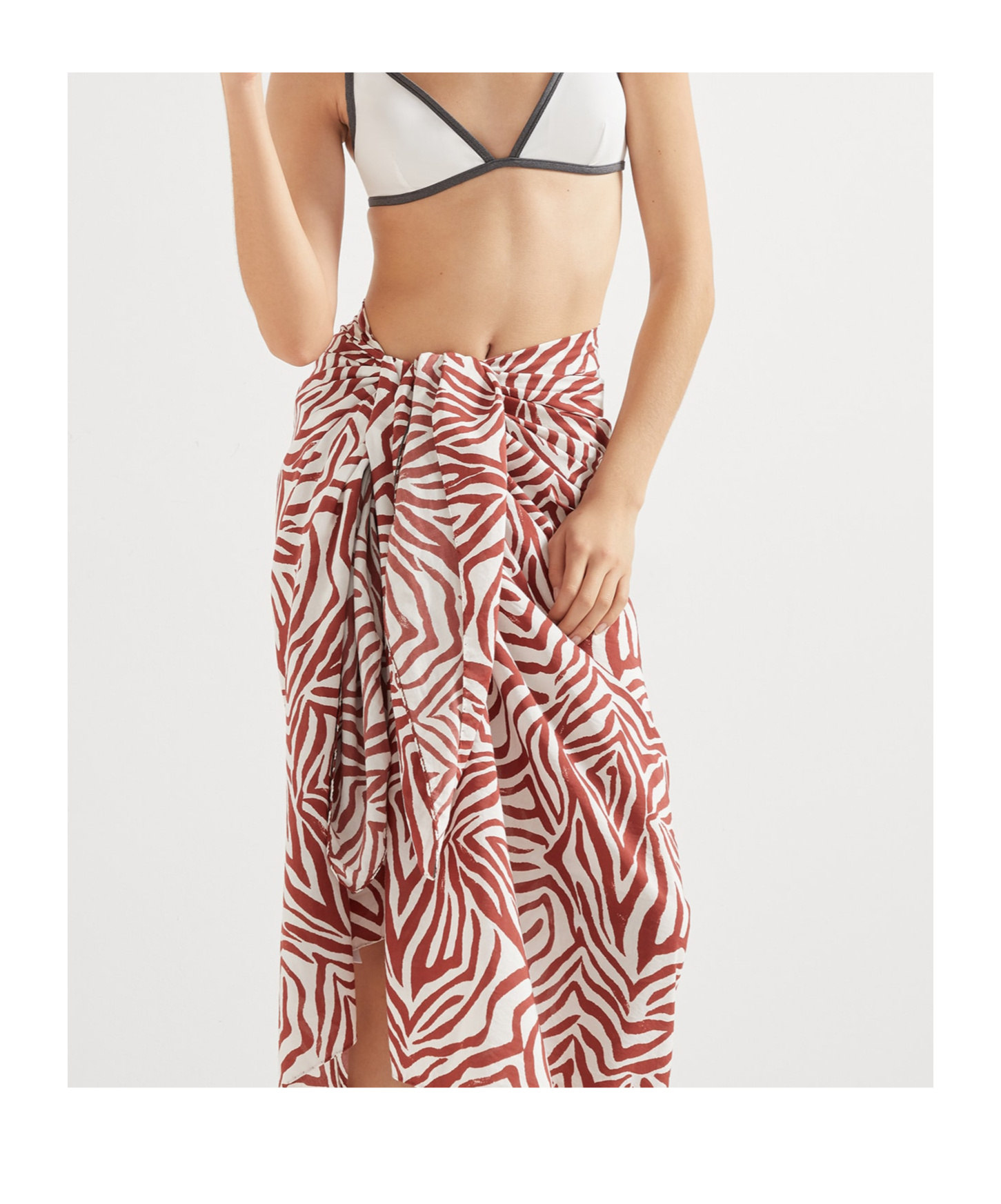 Brunello Cucinelli Ethnic Style Printed Sarong In Red