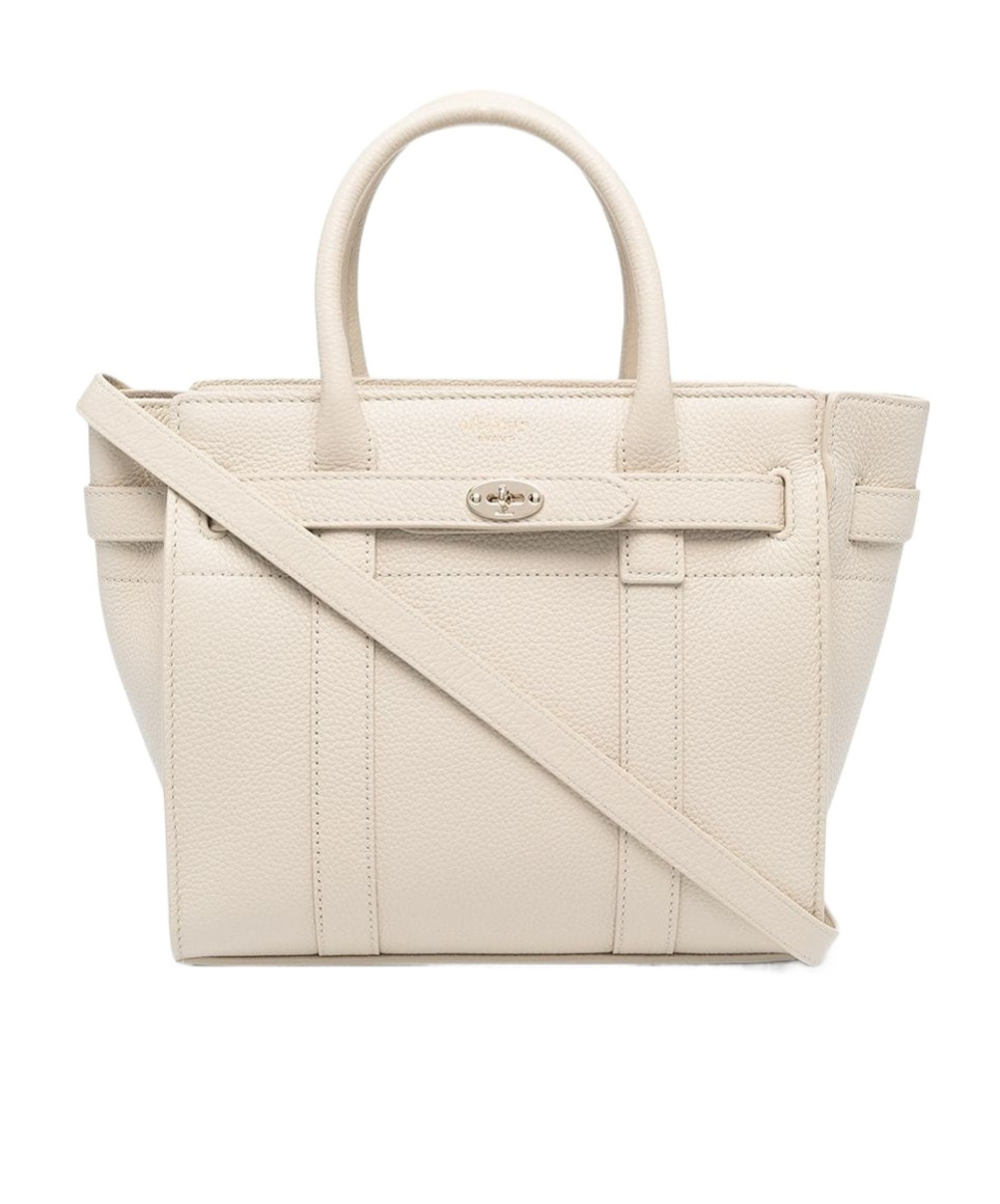 Mulberry Mini Bayswater Grained Tote In Nude