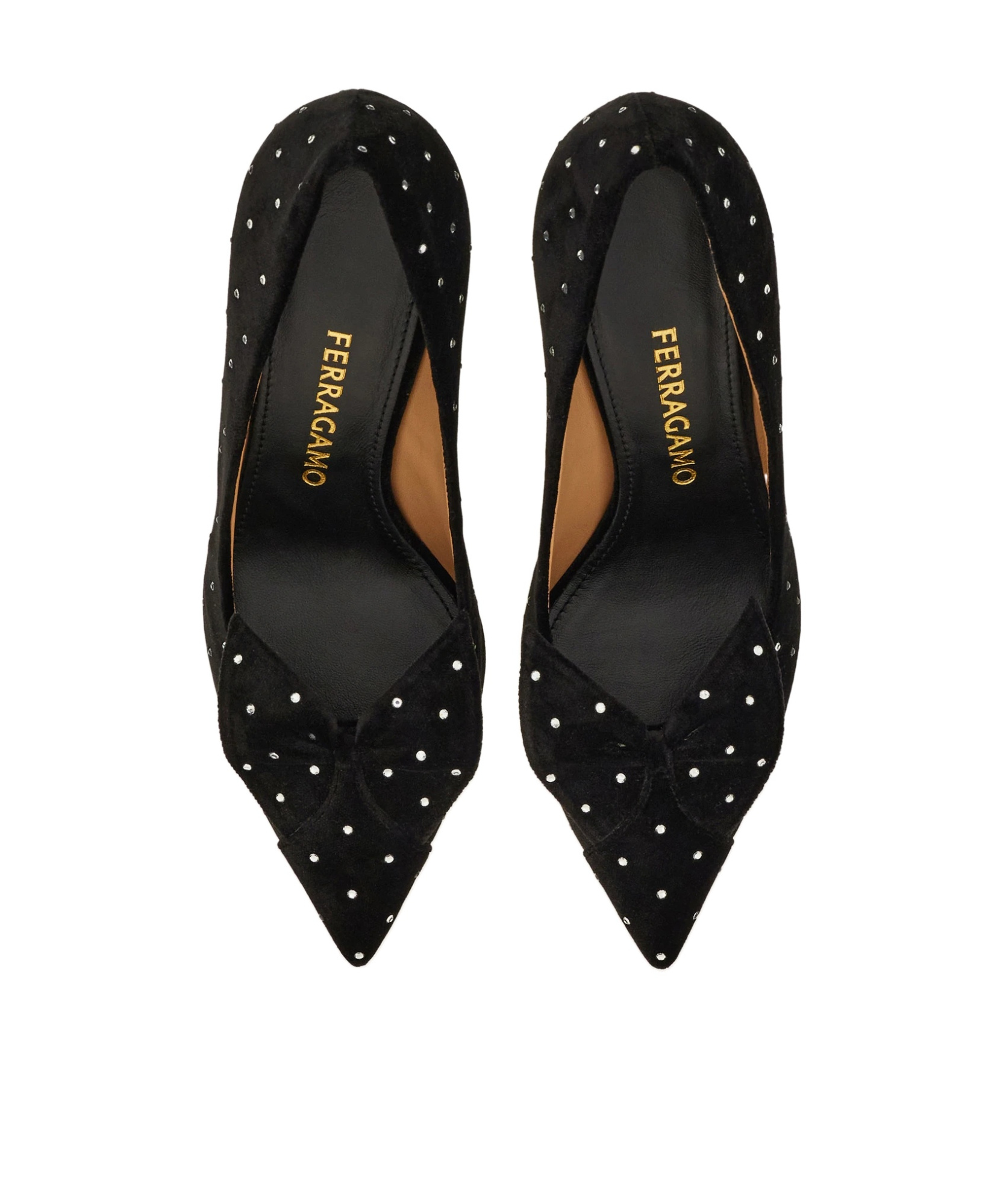 Ferragamo Pointed Pump With Soft Bow In Black