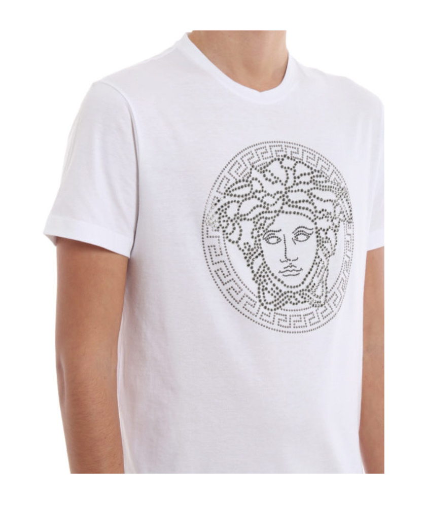 Versace Crystal Fading Medusa T-shirt In White