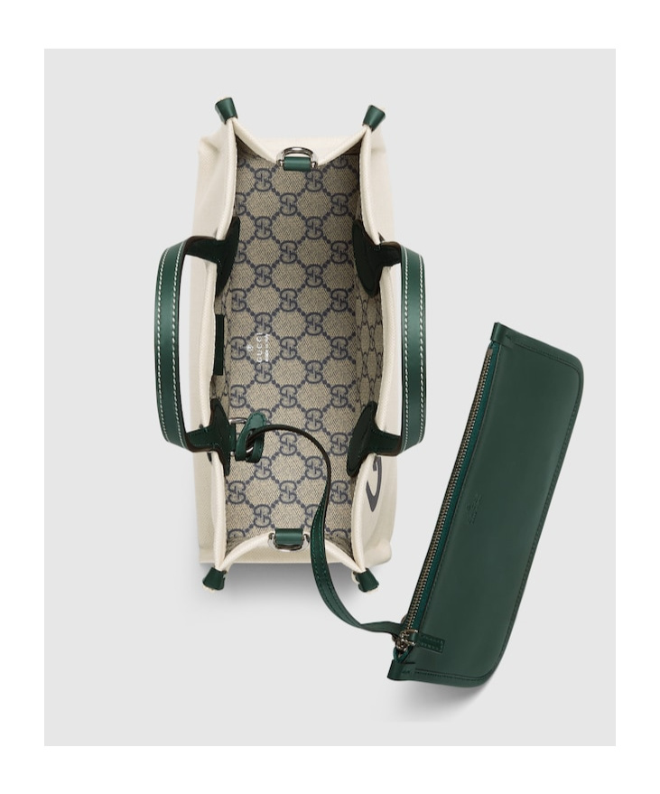 Gucci Kleiner Shopper Mit Logo-print In White