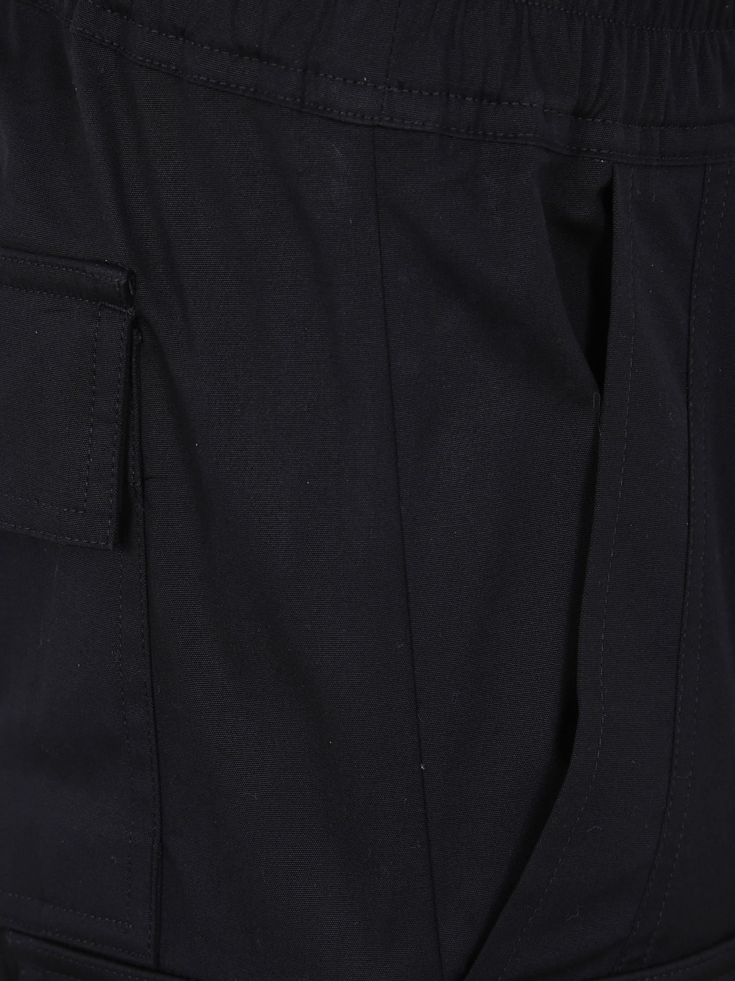 Rick Owens Black Porterville Drawstring Cropped Trousers In Black