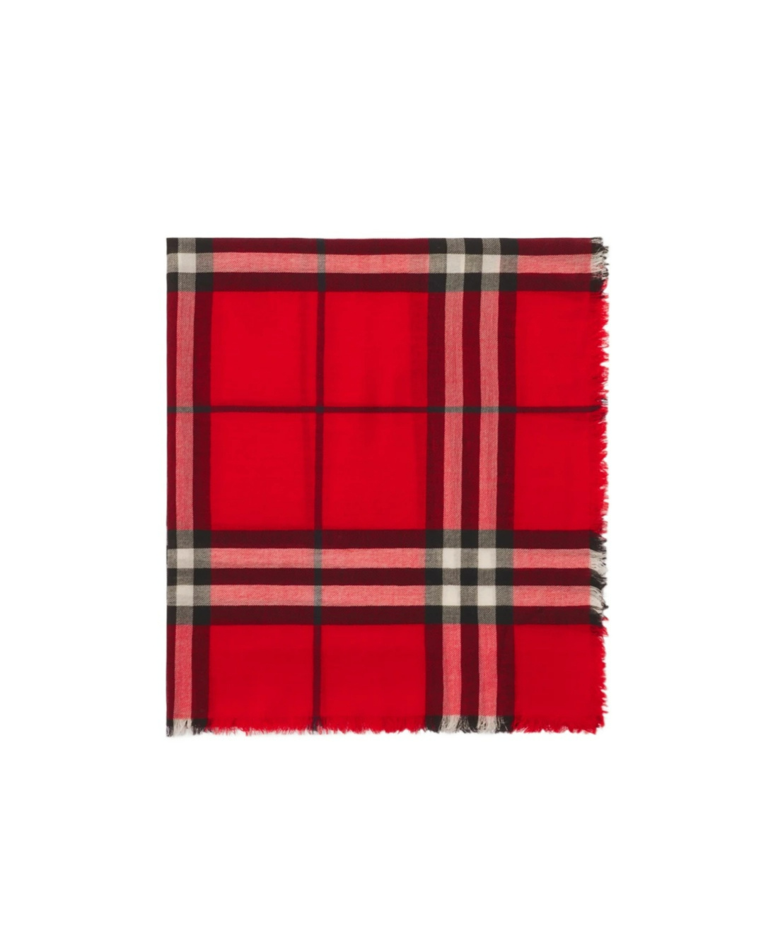 Burberry Wide Check Wool Scarf In Red