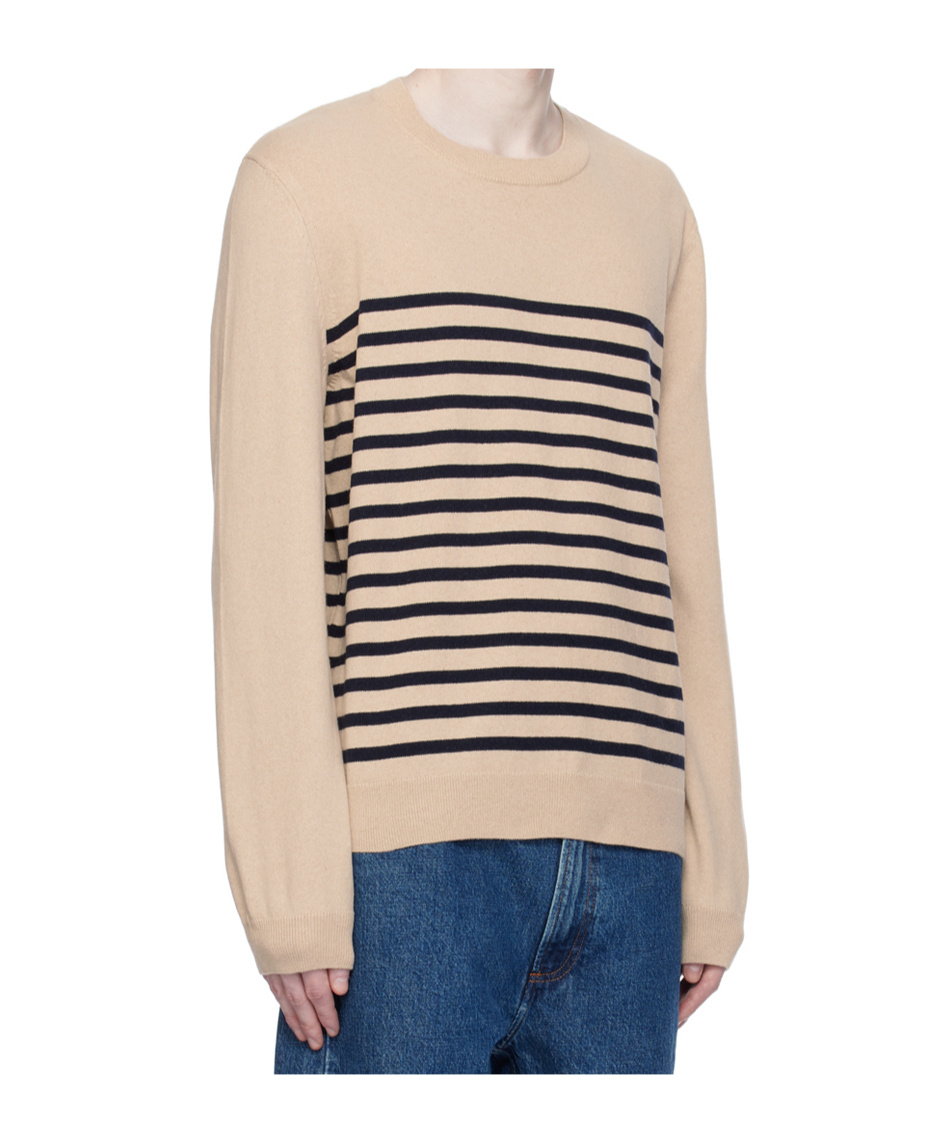 Apc Matthew Striped Sweater In Nude
