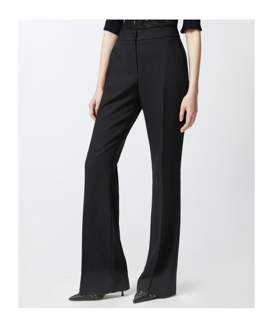 Pinko Flared Tailored Trousers In Black
