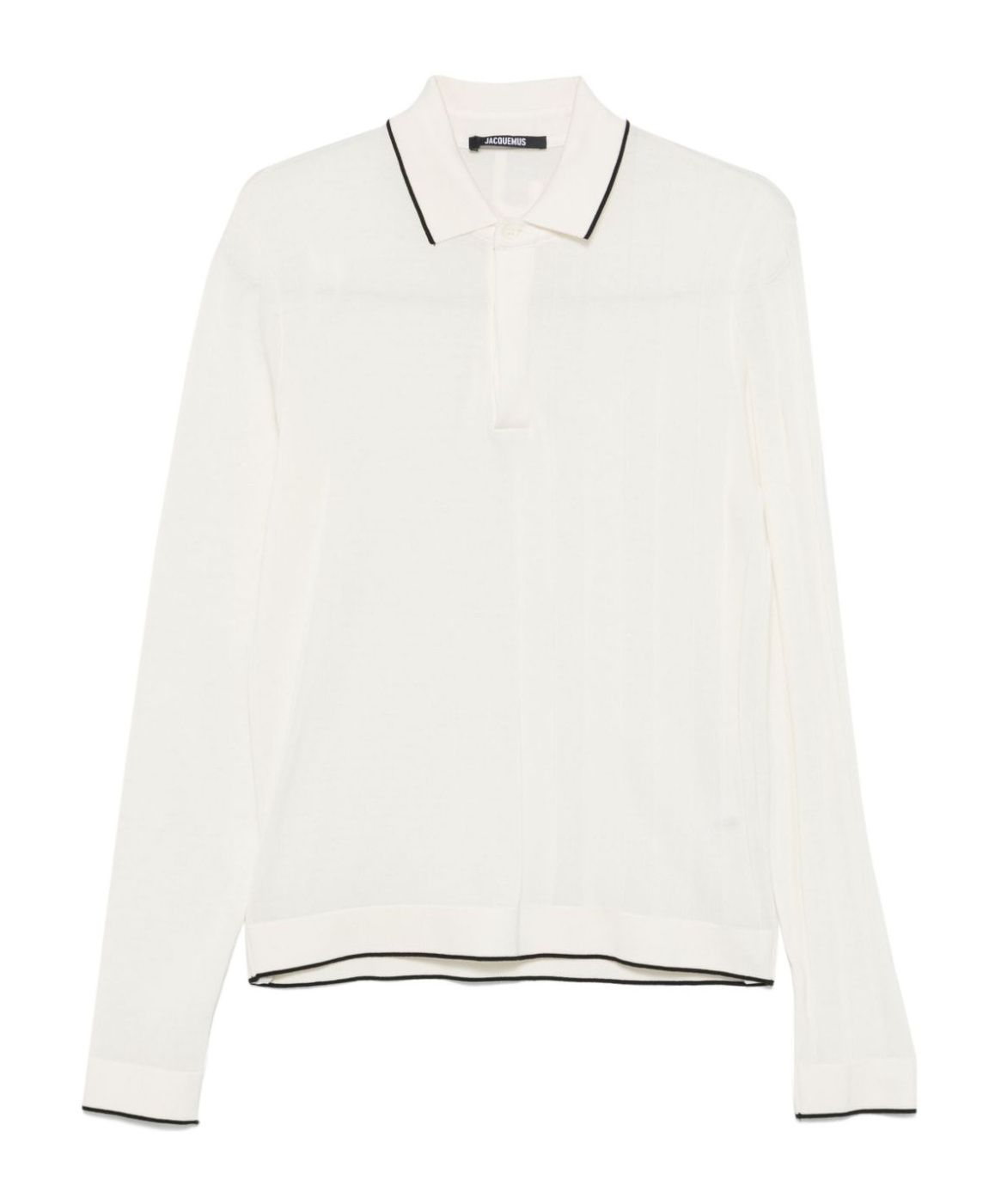 Jacquemus Lapel Long-sleeved Polo Shirt In White