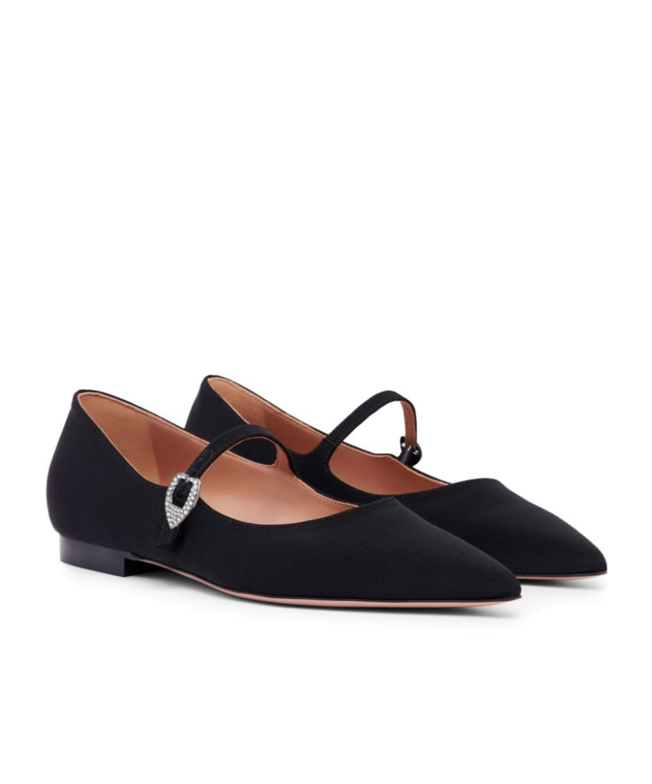 Malone Souliers Kate Grosgrain Mary Jane Ballerina Flats In Black