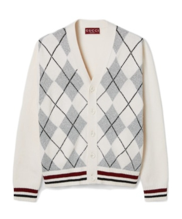 Gucci Long-sleeved Knitted Cardigan In White
