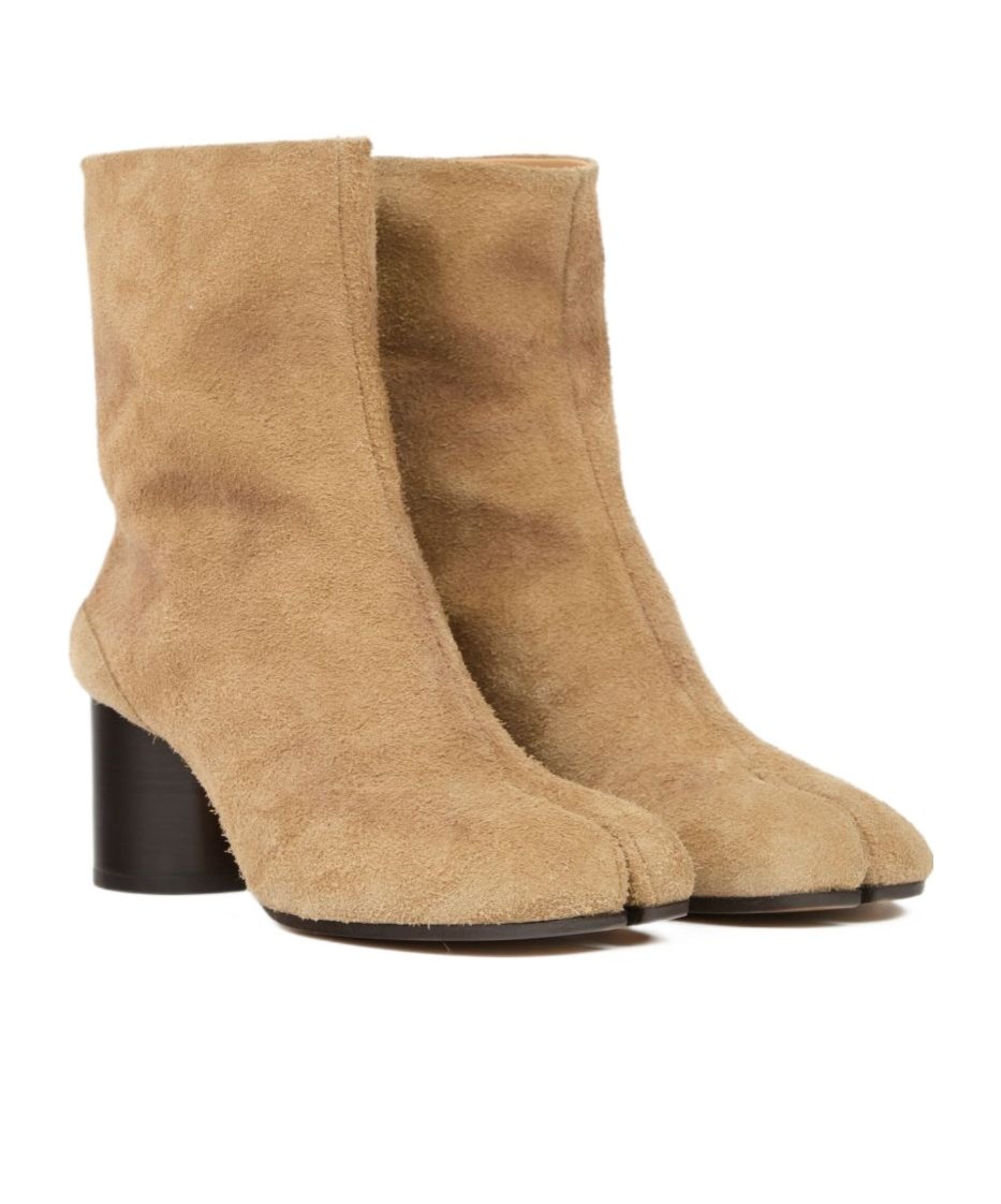 Maison Margiela Suede Ankle Boots In Neutral